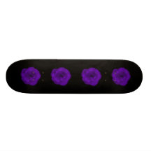 Purple Rose. Black Background. Skate Deck
