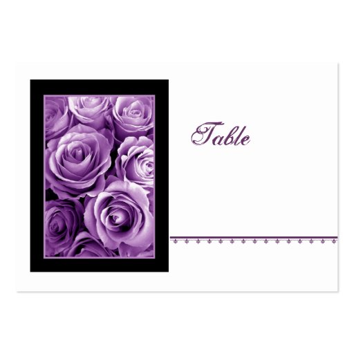 PURPLE Rose Bouquet Place Card - Wedding Reception Business Card (front side)