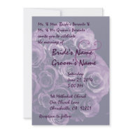 Purple Rose Bouquet Wedding Invitation invitation