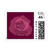 Purple Rose Doodle Art Postage postage