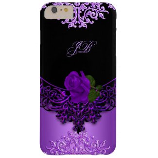Purple Rose Floral Lace Black