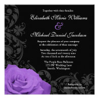 Purple Rose Flourish Wedding Invites