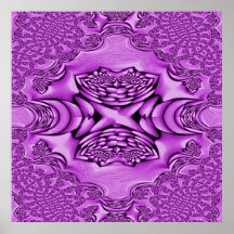 Purple Rose Fractal Lace Print