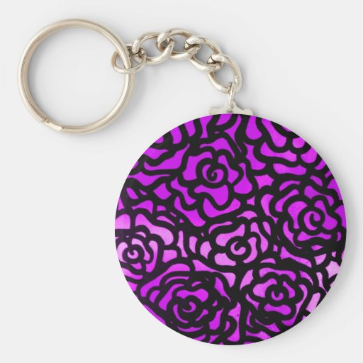 purple rose keychain