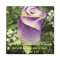 Purple rose refrigerator magnets