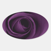 Purple Rose Oval Stickers