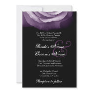 PURPLE Rose Petals Wedding Invitation invitation