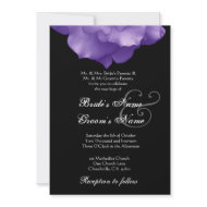 PURPLE Rose Petals Wedding Invitation invitation