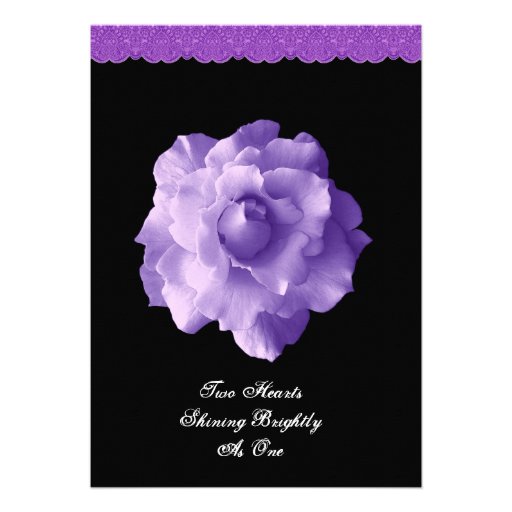 PURPLE Rose Petals Wedding Invitation F202