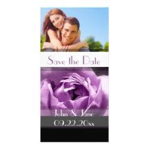 Purple Rose  /photo  "Save the Date" Custom Photo Card