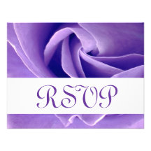 Purple Rose RSVP Wedding Response Card V023