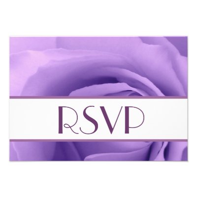 Purple Rose RSVP Wedding Response Custom Invite