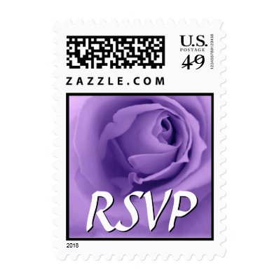 PURPLE Rose RSVP Wedding Stamp