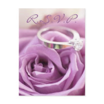 Purple Rose Summer Wedding Save The Date Postcards