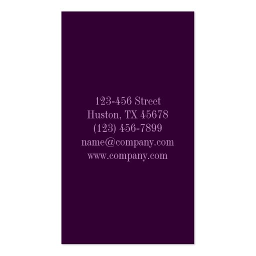 purple rose vintage girly makeup artist business card templates (back side)