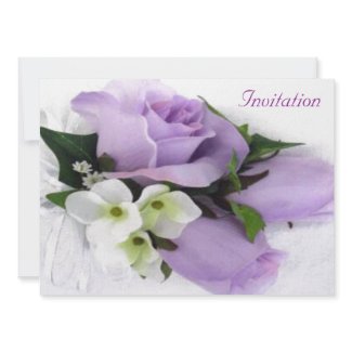 Purple Rose Wedding Invitation