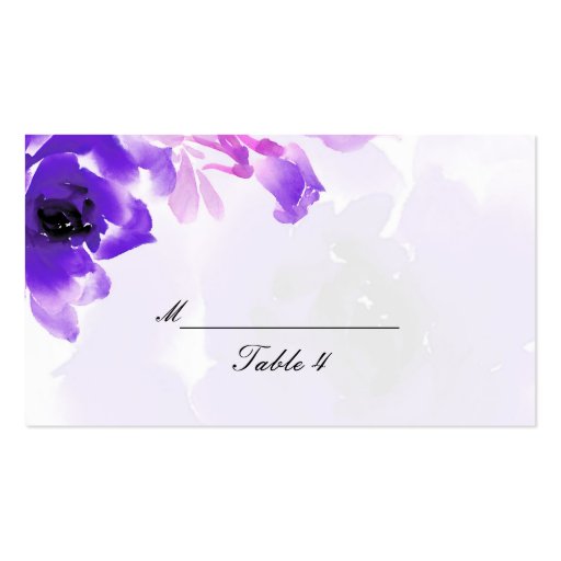 Purple Rose Wedding Place Cards Business Card (front side)