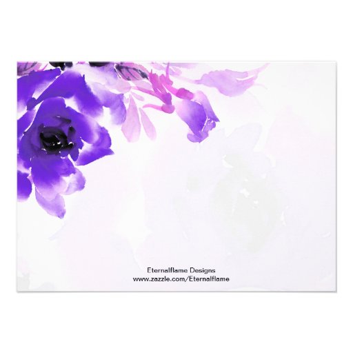Purple Rose Wedding RSVP Response Card Personalized Announcements