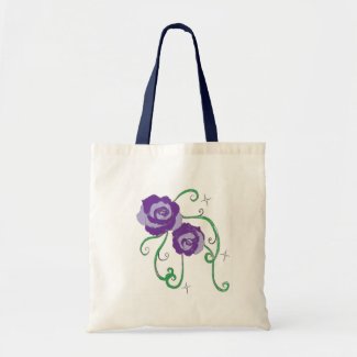 Purple Roses Canvas Bags
