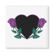 purple roses black heart magnets by doonidesigns purple roses black heart magnets