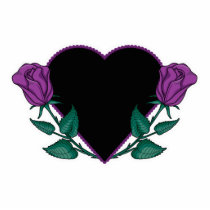 purple roses black  heart photo sculptures