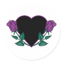 purple roses black heart stickers by doonidesigns purple roses black heart stickers