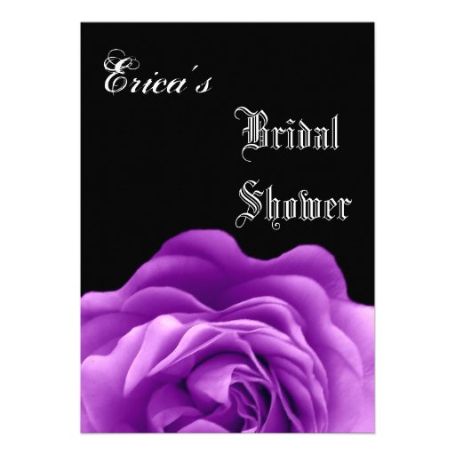 Purple Roses Bridal Shower Personalized Invites