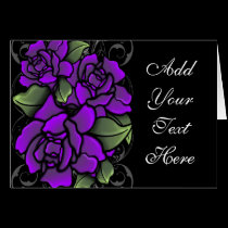 Purple Roses Customizable Card