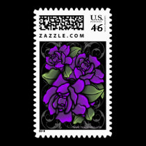 Purple Roses Fantasy Postage postage