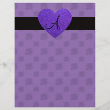 Purple roses monogram heart flyer design