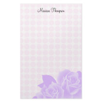 Purple Roses Pink Dots Personal Stationery
