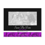 save the date invitations, purple rose, purple