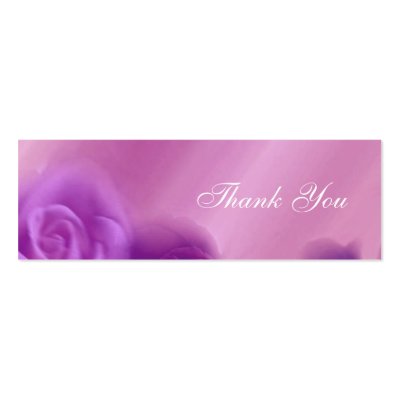 Purple Roses Thank You Wedding Card Business Card Template by elenaind
