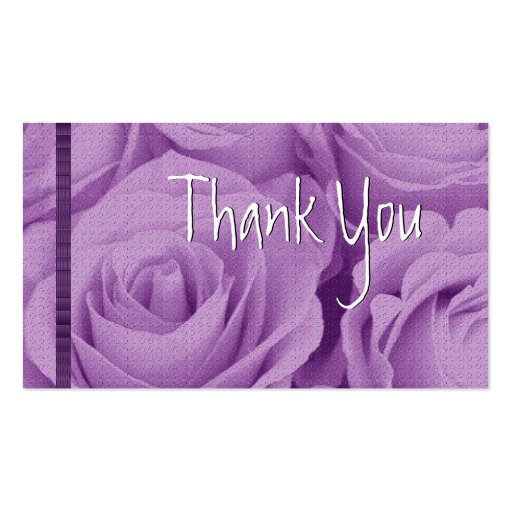 PURPLE Roses Thank You Wedding Card Business Card Template