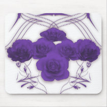 Purple Roses & Tribal Patterns - Mousepad