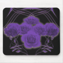 Purple Roses & Tribal Patterns - Mousepad by spiritswitchboard Purple Roses & Tribal Patterns - Mousepad