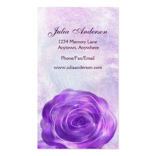 Purple Roses Wedding Planner Business Card (back side)