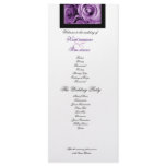 PURPLE ROSES Wedding Program Announcement rack cards
