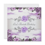 Purple Roses Womans 40th Birthday Party Personalized Announcements