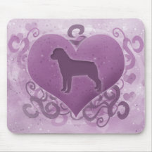 Purple Rottweiler Valentine Mousepads