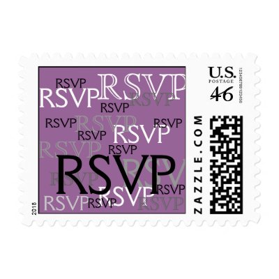 Purple RSVP Postage Stamps