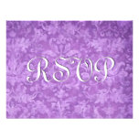 Purple RSVP Vintage Damask Wedding Ver11 Custom Announcements at Zazzle