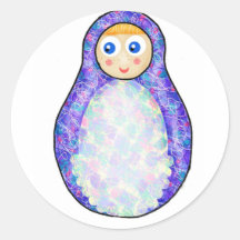 Purple Russian Doll Stickers