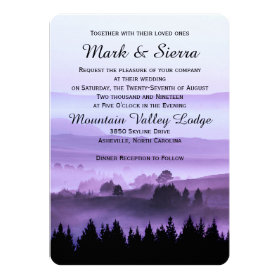 Purple Rustic Mountain Wedding Invitation 5