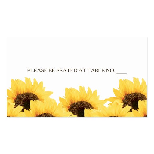 PURPLE RUSTIC SUNFLOWER SEATING PLACE CARD BUSINESS CARD (front side)