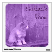 Purple Sahara Cat Wall Decal