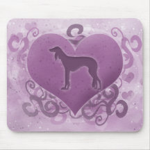 Purple Saluki Valentine Mousepads