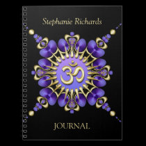 Purple Satin Gold Om Sign  Elegant Notebook notebooks