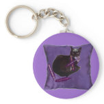 purple satin pillow key chains