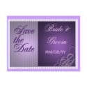 Purple save the date card postcards